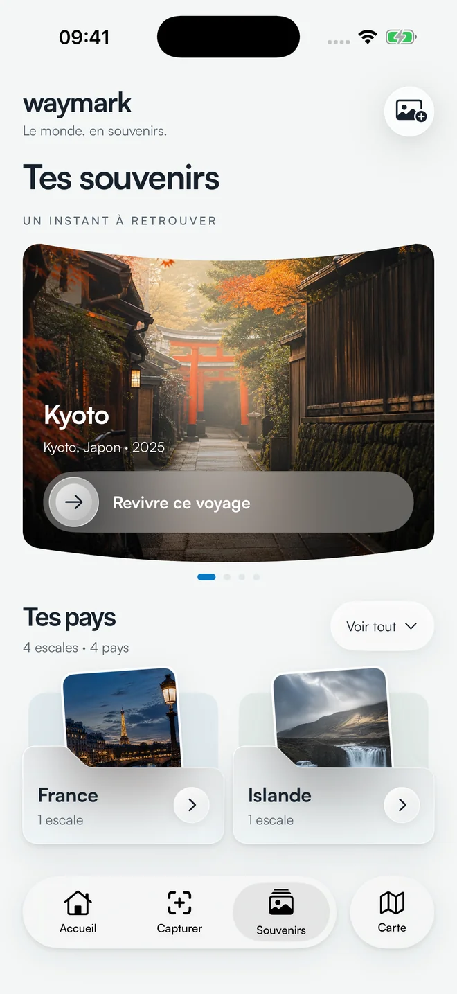 Les albums photo Waymark classés par pays : Japon, France, Islande et Maroc