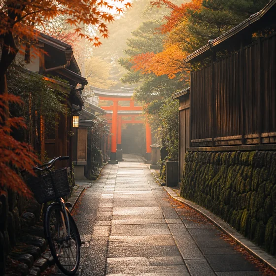 Une rue de Kyoto et ses feuillages d’automne